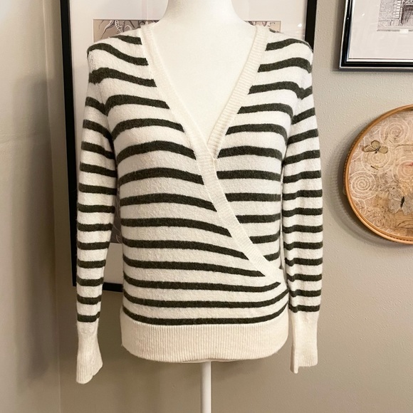 Madewell Wrap-Front Sweater in Elthorne Stripe - Picture 5 of 13